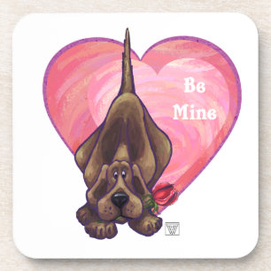 Hound Dog Valentine's Day Beverage Coaster