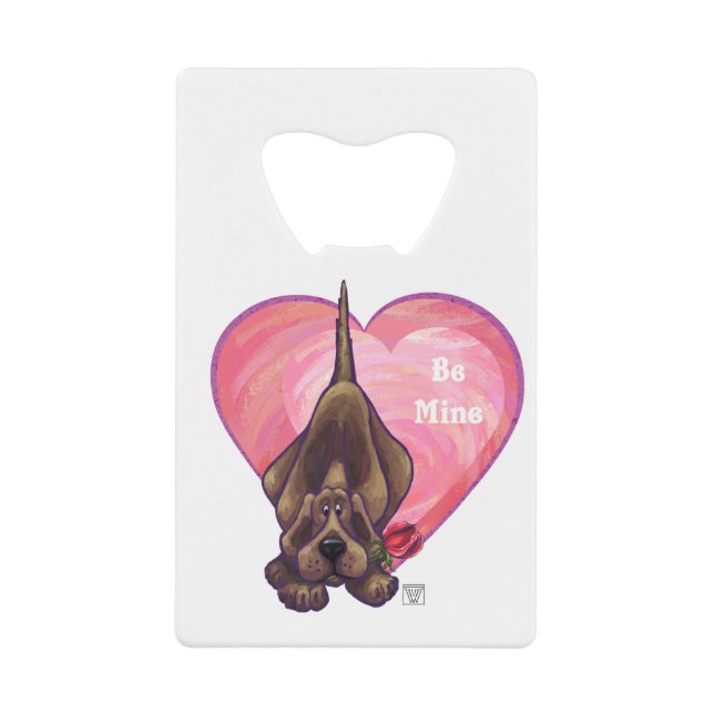 Hound Dog Valentine's Day Credit Card Bottle Opener (Front)