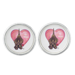Hound Dog Valentine's Day Cufflinks
