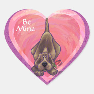 Hound Dog Valentine's Day Heart Sticker