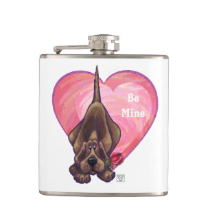 Hound Dog Valentine's Day Hip Flask
