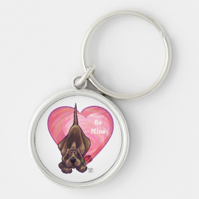 Hound Dog Valentine's Day Keychain (Front)