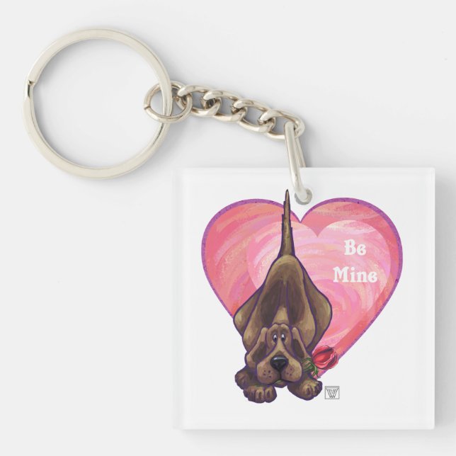 Hound Dog Valentine's Day Keychain (Front)