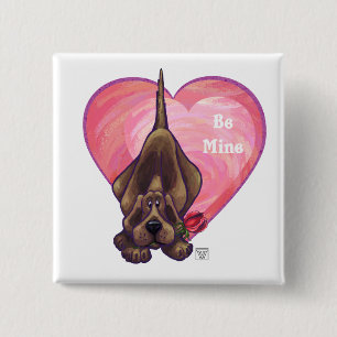 Hound Dog Valentine's Day Pinback Button