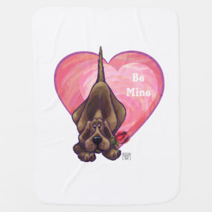 Hound Dog Valentine's Day Stroller Blanket