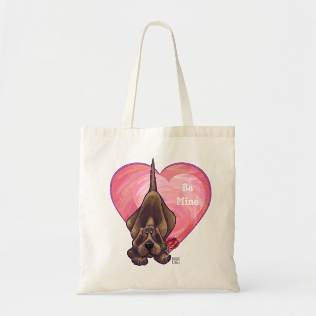 Hound Dog Valentine's Day Tote Bag (Front)