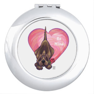 Hound Dog Valentine's Day Vanity Mirror