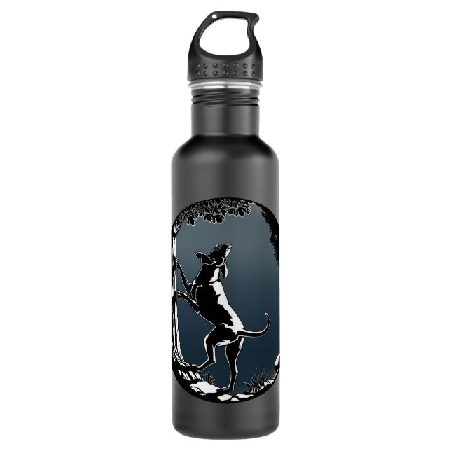 Hound Dog  Water Bottle Hunting Dog Art Bottle (Front)