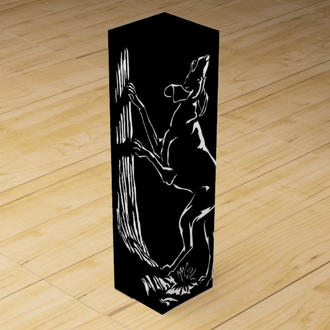 Hound Dog Wine Box Custom Hunting Dog Art Wine Box (Front)