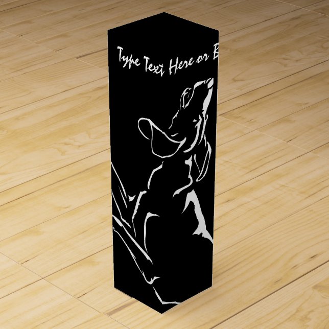 Hound Dog Wine Box Custom Hunting Dog Art Wine Box (Front)