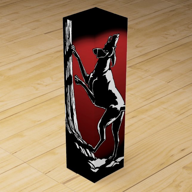 Hound Dog Wine Box Custom Hunting Dog Art Wine Box (Front)