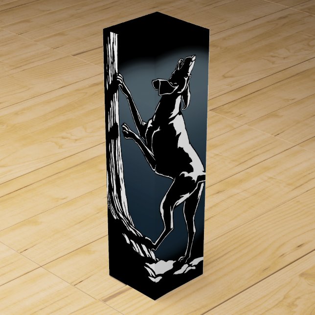 Hound Dog Wine Box Custom Hunting Dog Art Wine Box (Front)