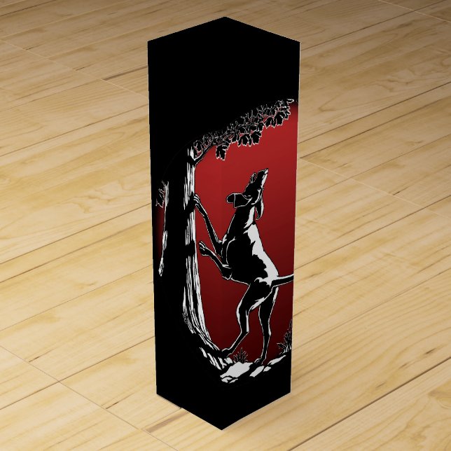 Hound Dog Wine Box Custom Hunting Dog Art Wine Box (Front)