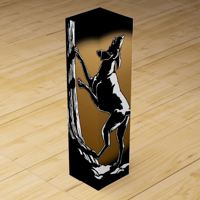 Hound Dog Wine Box Custom Hunting Dog Art Wine Box (Front)