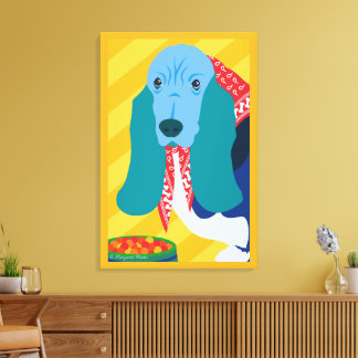 Hound Dog Wrapped Canvas Wall Art