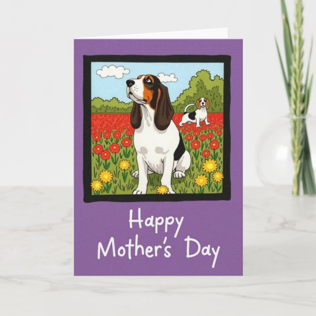 Hound Floral Mothers Day Card (Front)