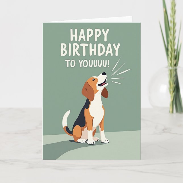 Hound Howl Birthday Card (Front)