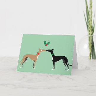 Hound kiss holiday card