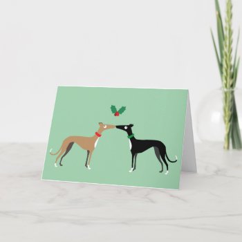 Hound Kiss Holiday Card by ClaudianeLabelle at Zazzle