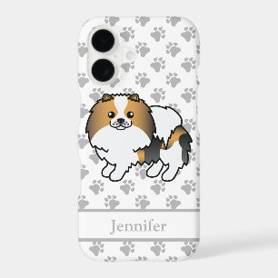 Hound Tricolor Pomeranian Cute Cartoon Dog & Name iPhone 17 Case