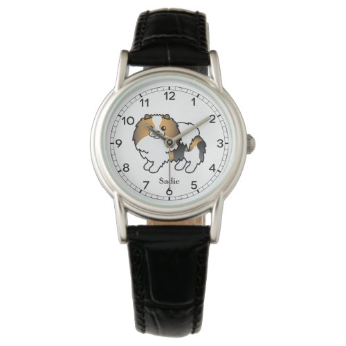 Hound Tricolor Pomeranian Cute Cartoon Dog  Name Watch