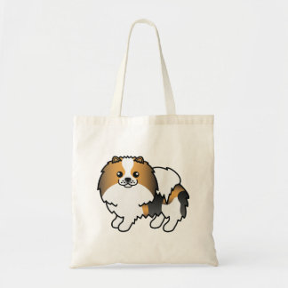 Hound Tricolor Pomeranian Cute Cartoon Dog Tote Bag