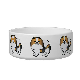 Hound Tricolor Pomeranian Cute Cartoon Dogs Bowl