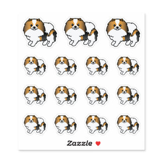 Hound Tricolor Pomeranian Cute Cartoon Dogs Sticker