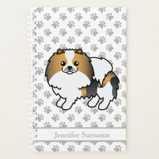 Hound Tricolor Pomeranian Cute Dog &amp; Custom Text Planner