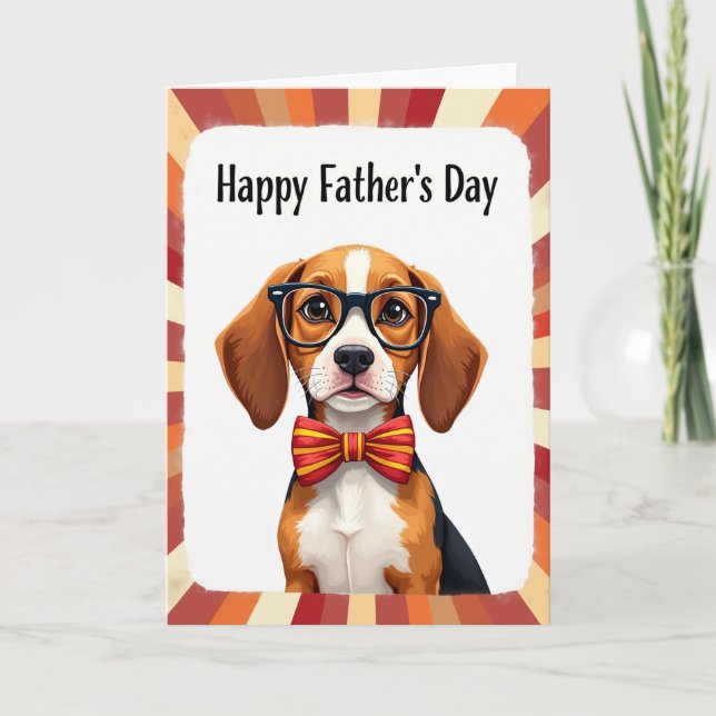 Hound With Specs Fathers Day Card (Front)