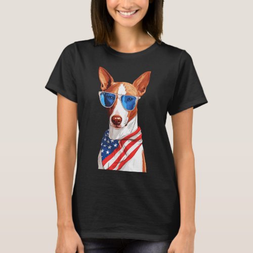 Hound With Usa Flag Independence Day 4th Of July  T_Shirt