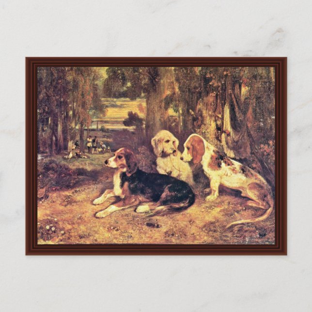 Hounds By Alexandre-Gabriel Decamps Postcard (Front)