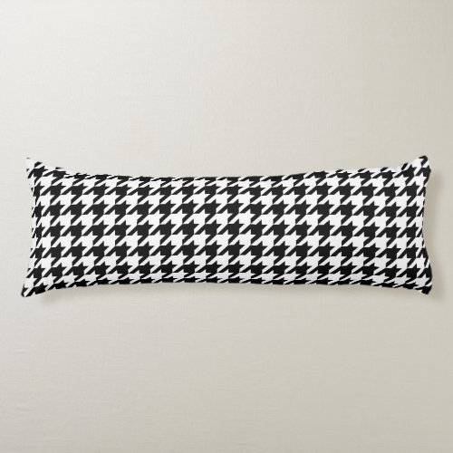 Hounds_tooth classic black white weaving pattern body pillow