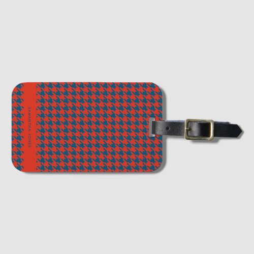 Hounds Tooth Personalized Luggage Tag