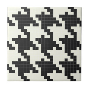 Hounds Tooth Pixel-Textured Tile