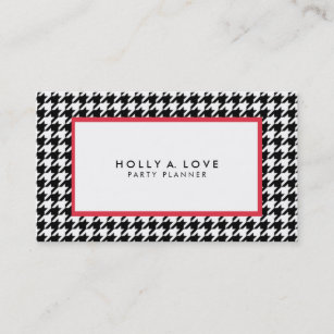 Houndstooth #2   Black & White   Customizable Business Card