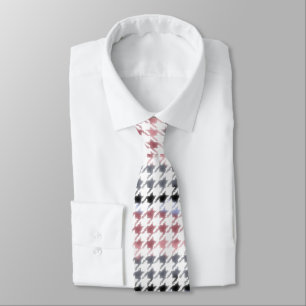 Houndstooth Abstract Watercolour Neck Tie