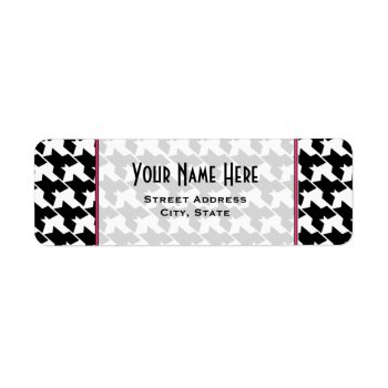 Houndstooth Address Label by thepinkschoolhouse at Zazzle
