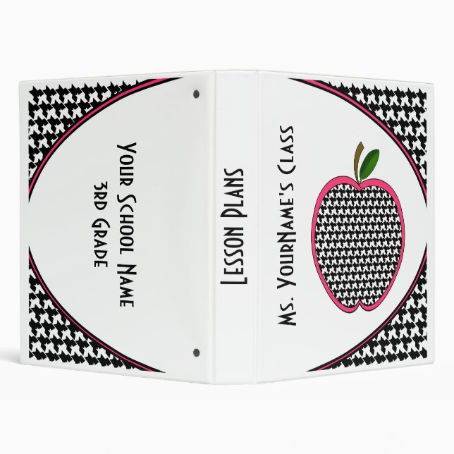 Houndstooth Apple Teacher Binder (Background)