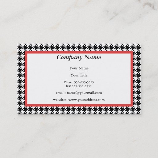 Customizable Houndstooth Appointment Reminder Card Business Card Templates