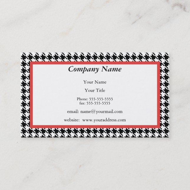 Houndstooth Appointment Reminder Card (Front)
