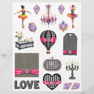 Houndstooth Art Scrapbook Paper Cutouts