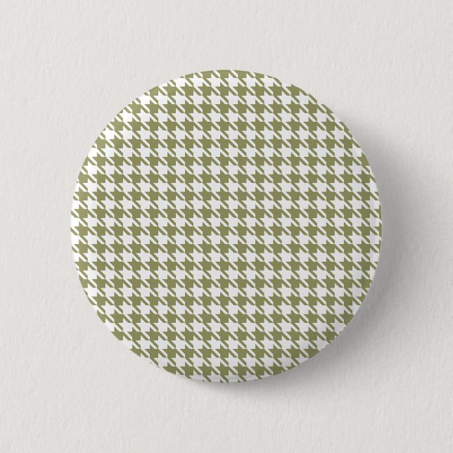 Houndstooth Avocado and White Pinback Button (Front)