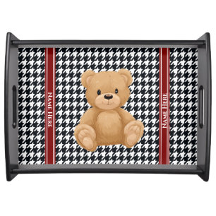 Houndstooth Bear Home, Serving Tray