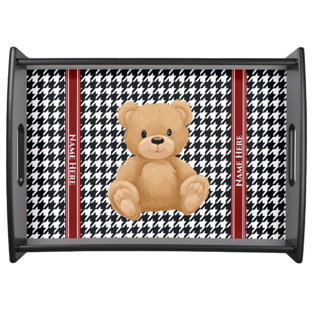 Houndstooth Bear Home, Serving Tray (Front)