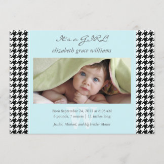 Houndstooth Birth Announcements