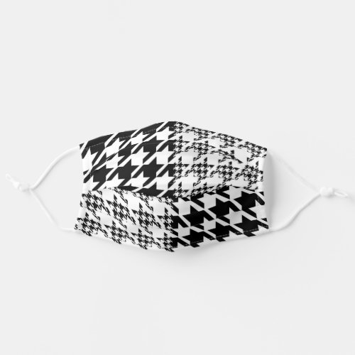 Houndstooth Black And White Patchwork Pattern Adult Cloth Face Mask