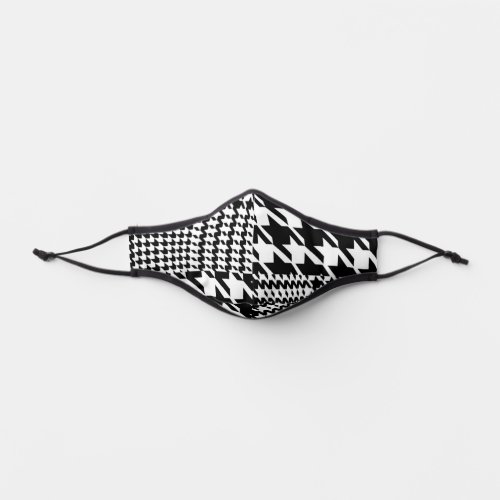 Houndstooth Black And White Patchwork Pattern Premium Face Mask