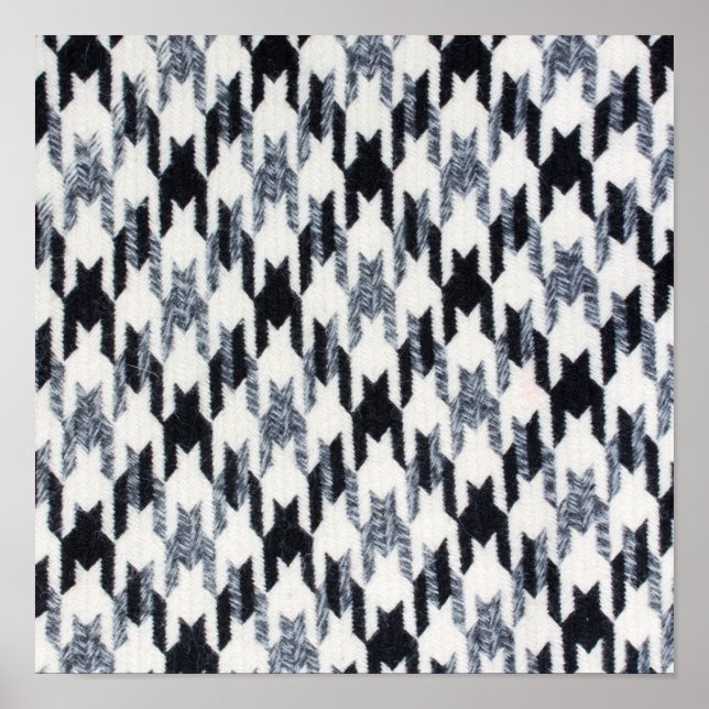 Houndstooth black and white pattern poster (Front)