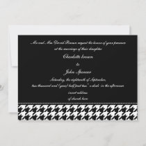 houndstooth black and white wedding invites
